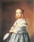 VERSPRONCK, Jan Cornelisz Portrait of a Girl Dressed in Blue oil painting